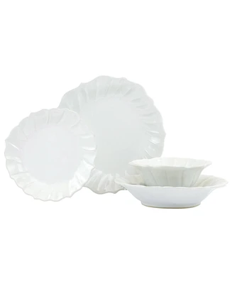 Vietri Incanto Stone Ruffle 4 Piece Place Setting