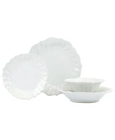 Vietri Incanto Stone Ruffle 4 Piece Place Setting