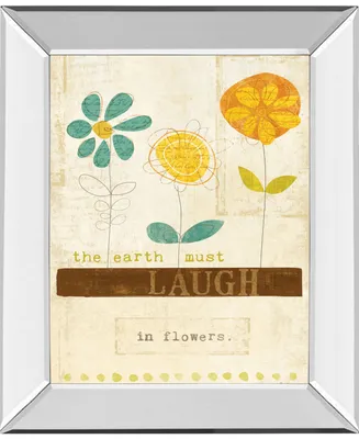 Classy Art Laugh in Flowers by Mollie B Mirror Framed Print Wall Art, 22" x 26"
