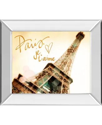 Classy Art Paris, J'Taime by Emily Navas Mirror Framed Print Wall Art, 22" x 26"