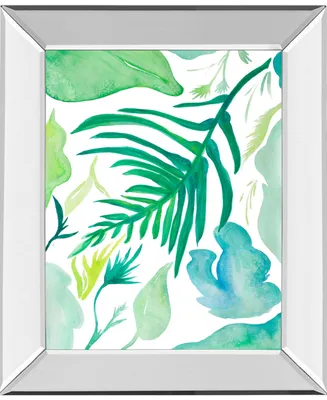 Classy Art Green Water Leaves I by Kat Papa Mirror Framed Print Wall Art, 22" x 26"