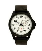 Wrangler Men's Watch, 48MM Black Case, Compass Directions on Bezel, White Dial, Black Arabic Numerals, Multi