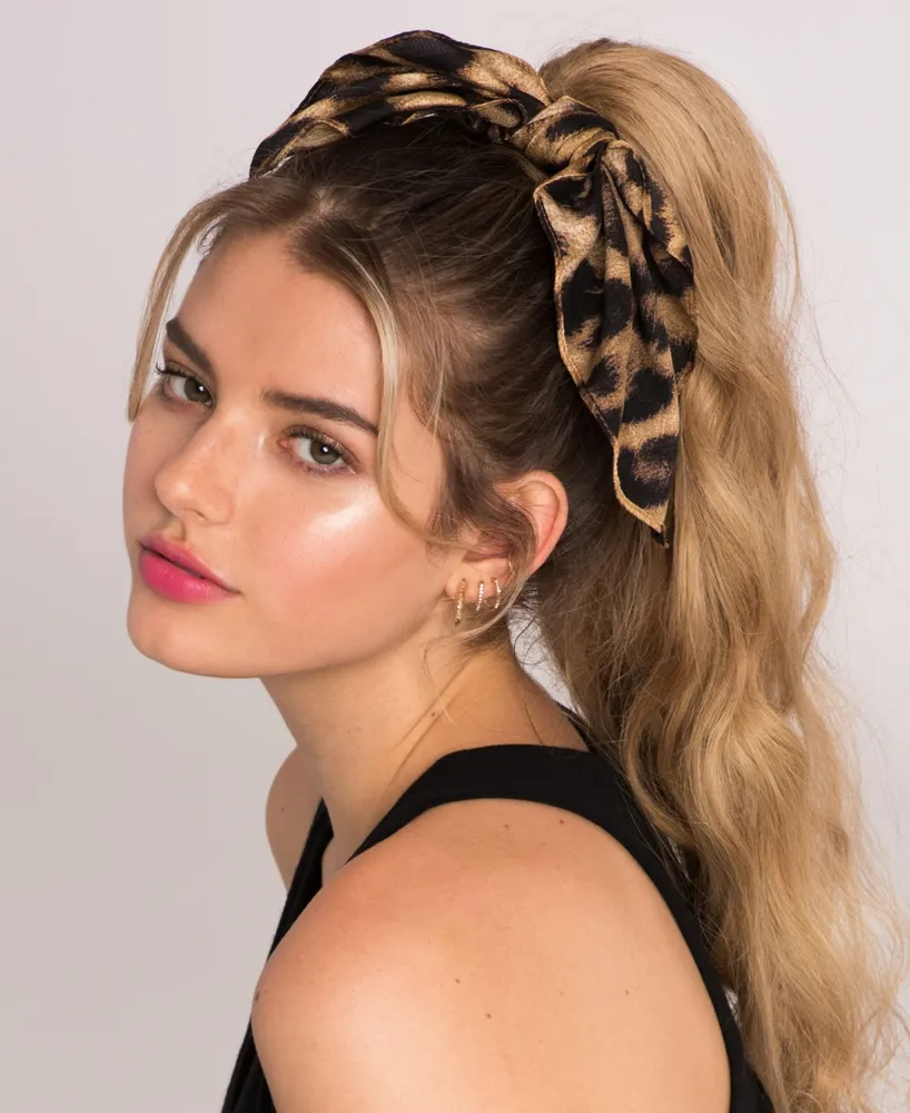 Soho Style Leopard Print Scrunchie Bow