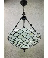 Amora Lighting Tiffany Style 2-Light Jeweled Hanging Candelier Lamp