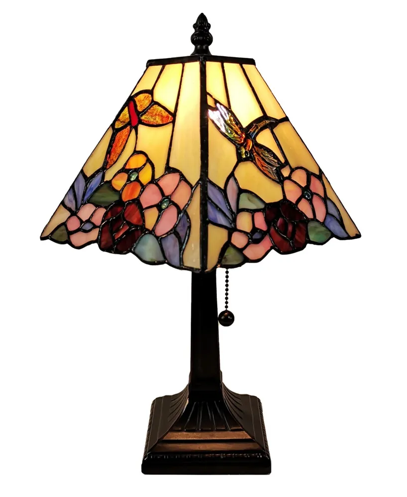 Amora Lighting Tiffany Style Floral Mission Style Table Lamp