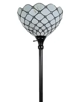 Amora Lighting Tiffany Style Floor Torchiere Lamp
