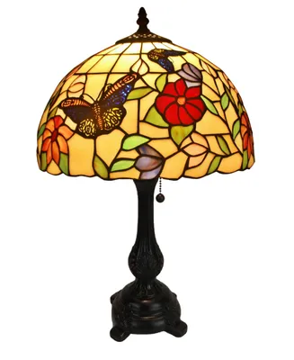Amora Lighting Tiffany Style Butterflies Table Lamp