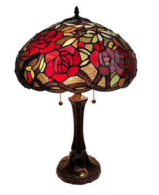 Amora Lighting Tiffany Style Roses Table Lamp