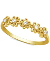 And Now This Cubic Zirconia Flower Ring in Gold-Plate