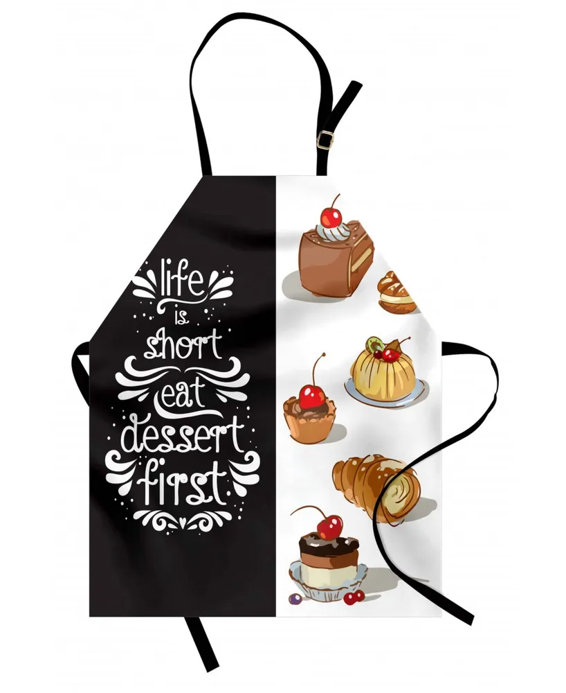 Ambesonne Eat Dessert First Apron