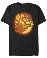 Nintendo Men's Super Mario Flying Raccoon Carved Pumpkin Short Sleeve T-Shirt