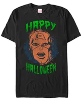 Marvel Men's Captain America Big Face Happy Halloween Short Sleeve T-Shirt