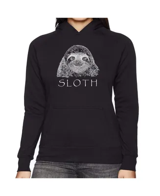 La Pop Art Women's Word Hooded Sweatshirt -Sloth