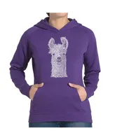 La Pop Art Women's Word Hooded Sweatshirt -Llama