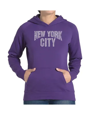 La Pop Art Women's Word Hooded Sweatshirt -Nyc Neighborhoods
