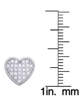 Diamond 1/4 ct. t.w. Pave Heart Stud Earrings in Sterling Silver