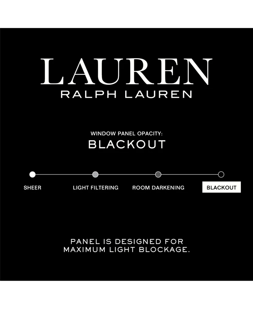 Lauren Ralph Lauren Waller Blackout Solid Back Tab Rod Pocket Curtain Panel