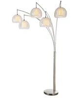 Artiva Usa Zucca 89" 5-Arch Brushed Steel Led Floor Lamp with Dimmer