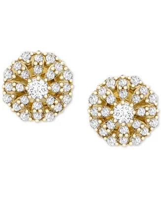 Wrapped Diamond Cluster Stud Earrings (1/4 ct. t.w.) in 14k Gold, Created for Macy's