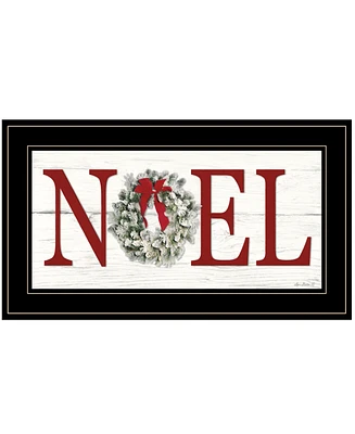 Trendy Decor 4U Christmas Noel by Lori Deiter, Ready to hang Framed Print, Black Frame, 21" x 12"