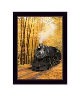 Trendy Decor 4U Fall Locomotive By Lori Deiter, Printed Wall Art, Ready to hang, Black Frame, 14" x 20"