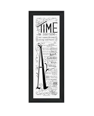 Trendy Decor 4U Time for Everything By Deb Strain, Printed Wall Art, Ready to hang, Black Frame, 8" x 20"