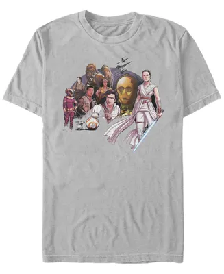 Star Wars Men's Rise of Skywalker Group Drawing T-shirt