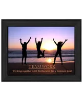 Trendy Decor 4U Teamwork By Trendy Decor4U, Printed Wall Art, Ready to hang, Black Frame, 14" x 10"