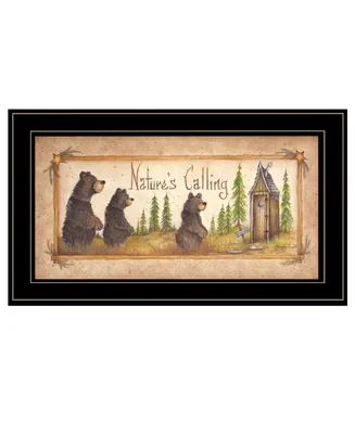 Trendy Decor 4U Natures Calling by Mary Ann June, Ready to hang Framed Print, Black Frame, 11" x 19"