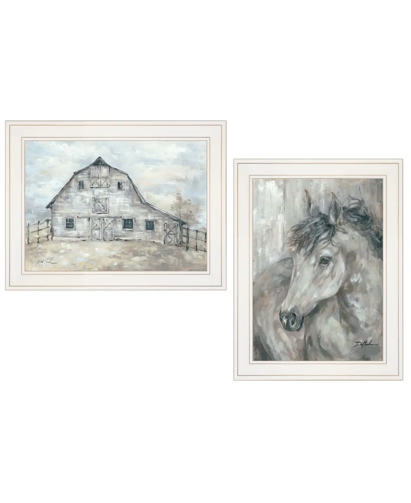 Trendy Decor 4U True Spirit Horses 2-Piece Vignette by Debi Coules, Frame