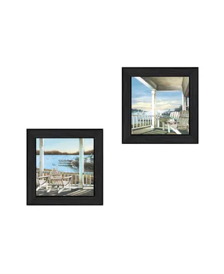 Trendy Decor 4U Lake Side Collection By John Rossini, Printed Wall Art, Ready to hang, Black Frame, 28" x 14"