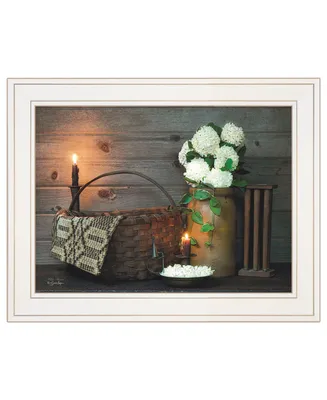 Trendy Decor 4U White Flowers by Susie Boyer, Ready to hang Framed Print, White Frame