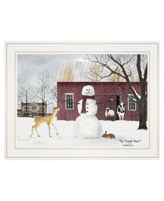 Trendy Decor 4U The Friendly Beasts by Billy Jacobs, Ready to hang Framed Print, White Frame, 19" x 15"