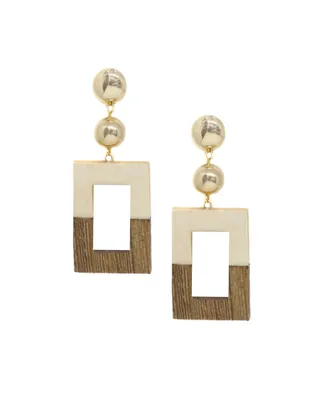 Ettika Wooden Color-Block Drop Earrings