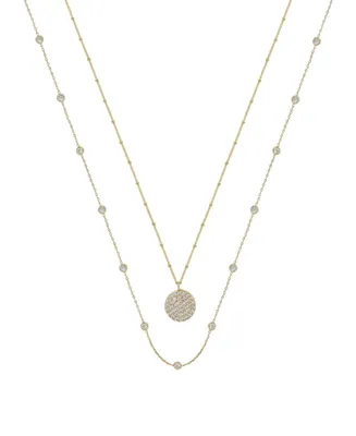 Ettika Crystal Disc Layered Necklace Set