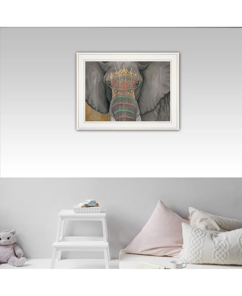 Trendy Decor 4U Tattooed Elephant by Britt Hallowell, Ready to hang Framed Print, Frame