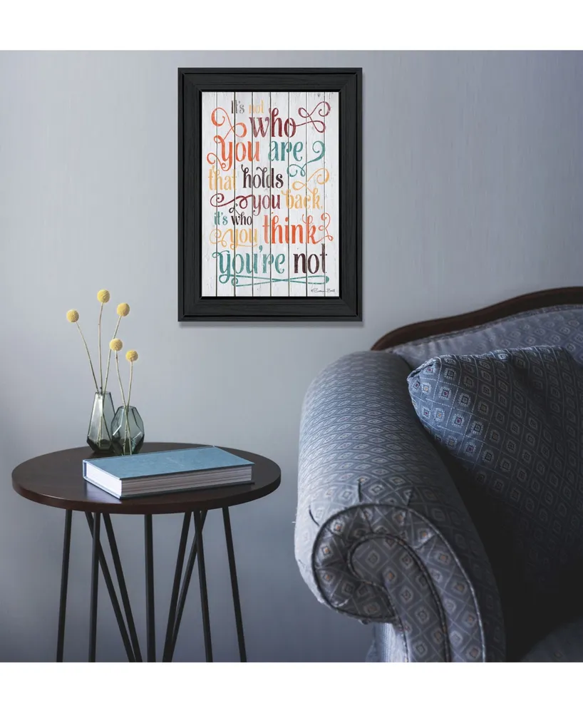 Trendy Decor 4U Who You Think You Are by SUSAn Ball, Ready to hang Framed Print, Black Frame, 15" x 19"