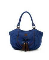 Tsd Brand Bold Lotus Canvas Hobo Bag