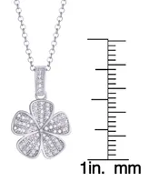 Diamond 1/4 ct. t.w. Flower Pendant Necklace in Sterling Silver