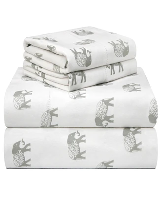 Pointehaven Whimsical Printed Flannel Sheet Set, California King