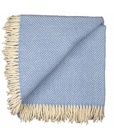 Prince of Scots Highland Tweed Herringbone Pure Wool Oversized Throw, 59" x 72"