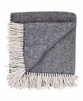 Prince of Scots Highland Tweed Herringbone Pure Wool Oversized Throw, 59" x 72"