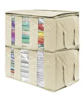 Sorbus Foldable Storage Bag Organizers, 3 Sections, Great for Clothes, Blankets, Closets, Bedrooms, and More