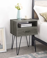 Walker Edison Modern Single Drawer Hairpin Leg Side Table