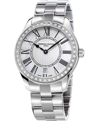 Frederique Constant Women's Swiss Classic Quartz Diamond (5/8 ct. t.w.) Stainless Steel Bracelet Watch 36mm