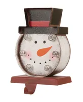 Glitzhome Marquee Led Snowman Head Stocking Holder