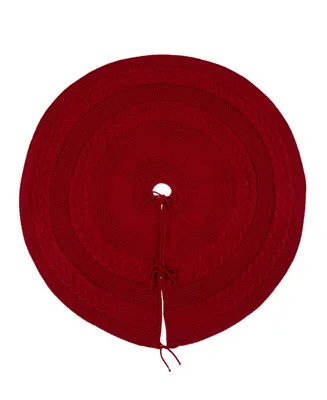 Glitzhome 52" D Knitted Acrylic Christmas Tree Skirt