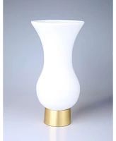 Classic Touch S-Shaped Glass Vase with Gold Tone Base