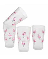 Culver Flamingos Pint Glass 16-Ounce Set of 4