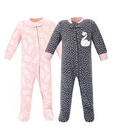 Hudson Baby Baby Girls Hudson Fleece Zipper Sleep and Play 2pk